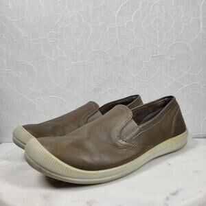 Keen Lorelai Shoes Womens 9.5 Khaki Brown Leather Slip On Flats Luftcell